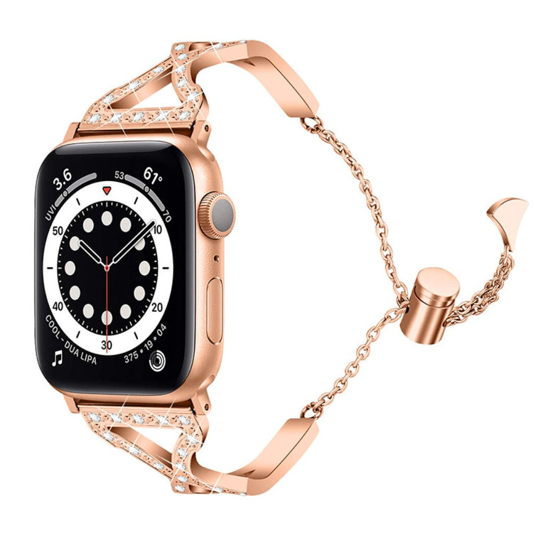 Yndigt Apple Watch Series 7 41mm Metal og Rhinsten Rem - Pink#serie_1