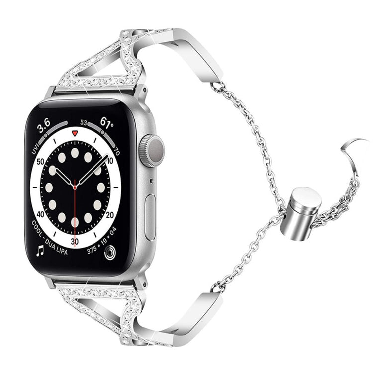 Yndigt Apple Watch Series 7 41mm Metal og Rhinsten Rem - Sølv#serie_2