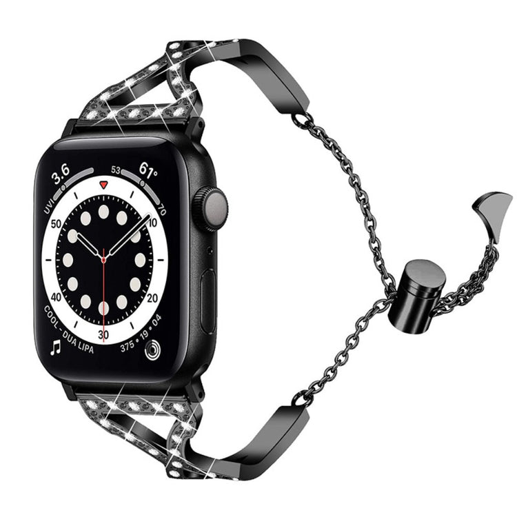 Yndigt Apple Watch Series 7 41mm Metal og Rhinsten Rem - Sort#serie_4