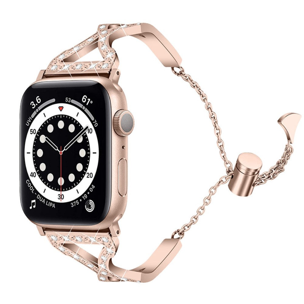 Yndigt Apple Watch Series 7 41mm Metal og Rhinsten Rem - Guld#serie_5