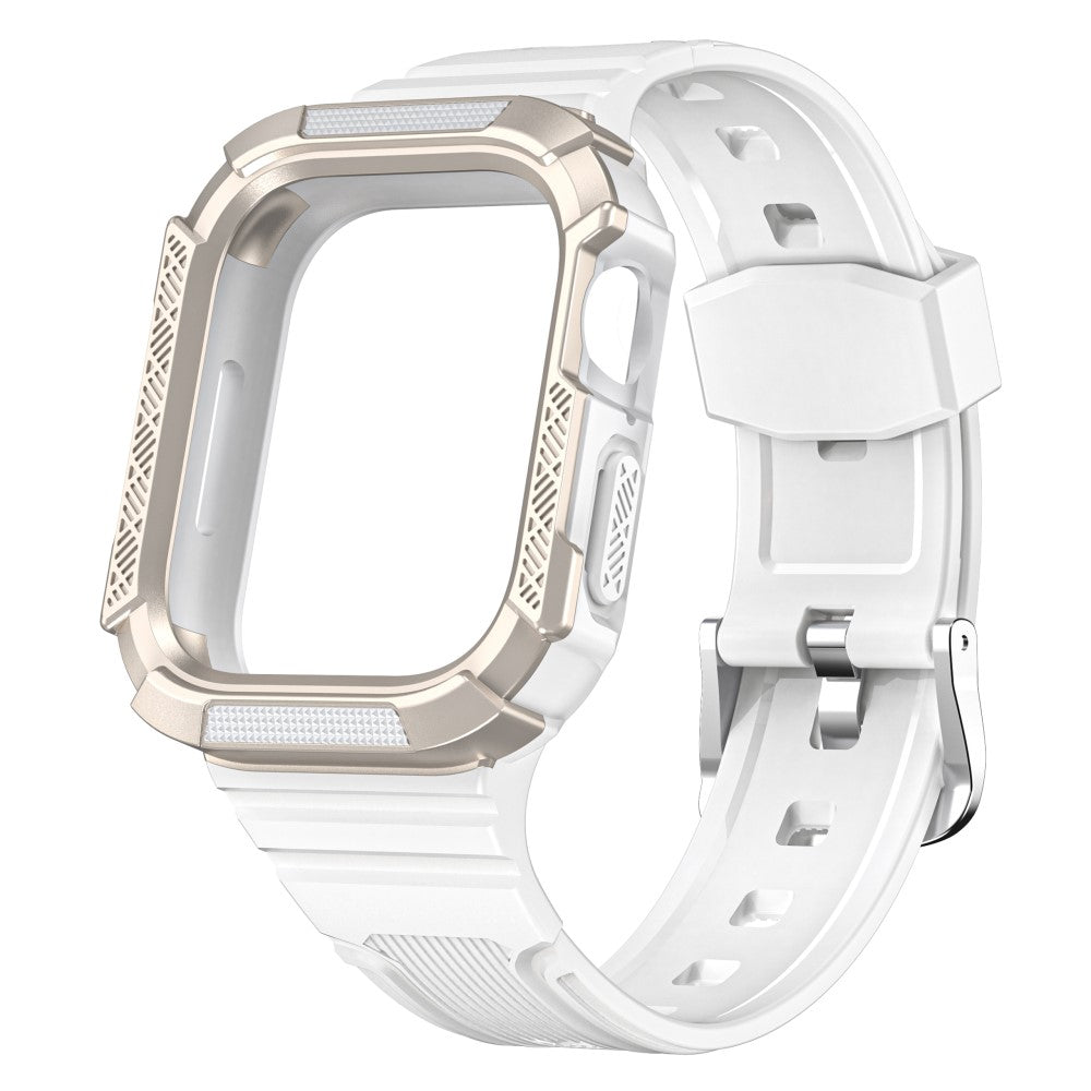 Mega kønt Apple Watch Series 7 41mm Plastik og Silikone Rem - Hvid#serie_2