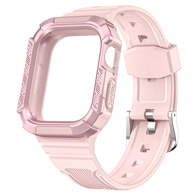 Mega kønt Apple Watch Series 7 41mm Plastik og Silikone Rem - Pink#serie_3