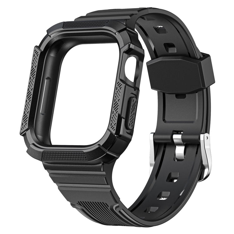 Mega kønt Apple Watch Series 7 41mm Plastik og Silikone Rem - Sort#serie_4