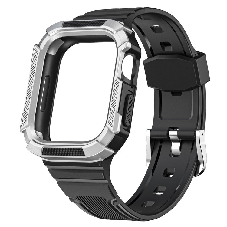 Mega kønt Apple Watch Series 7 41mm Plastik og Silikone Rem - Sølv#serie_7