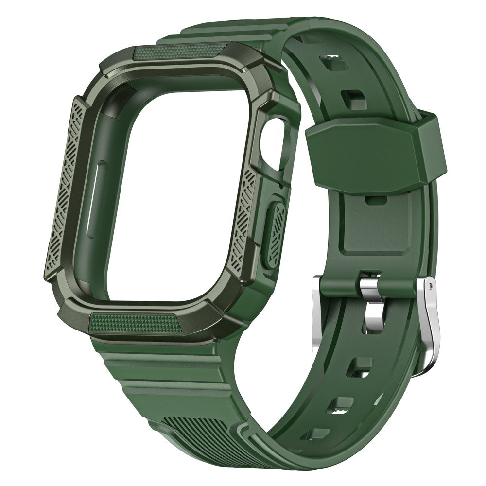 Mega kønt Apple Watch Series 7 41mm Plastik og Silikone Rem - Grøn#serie_8