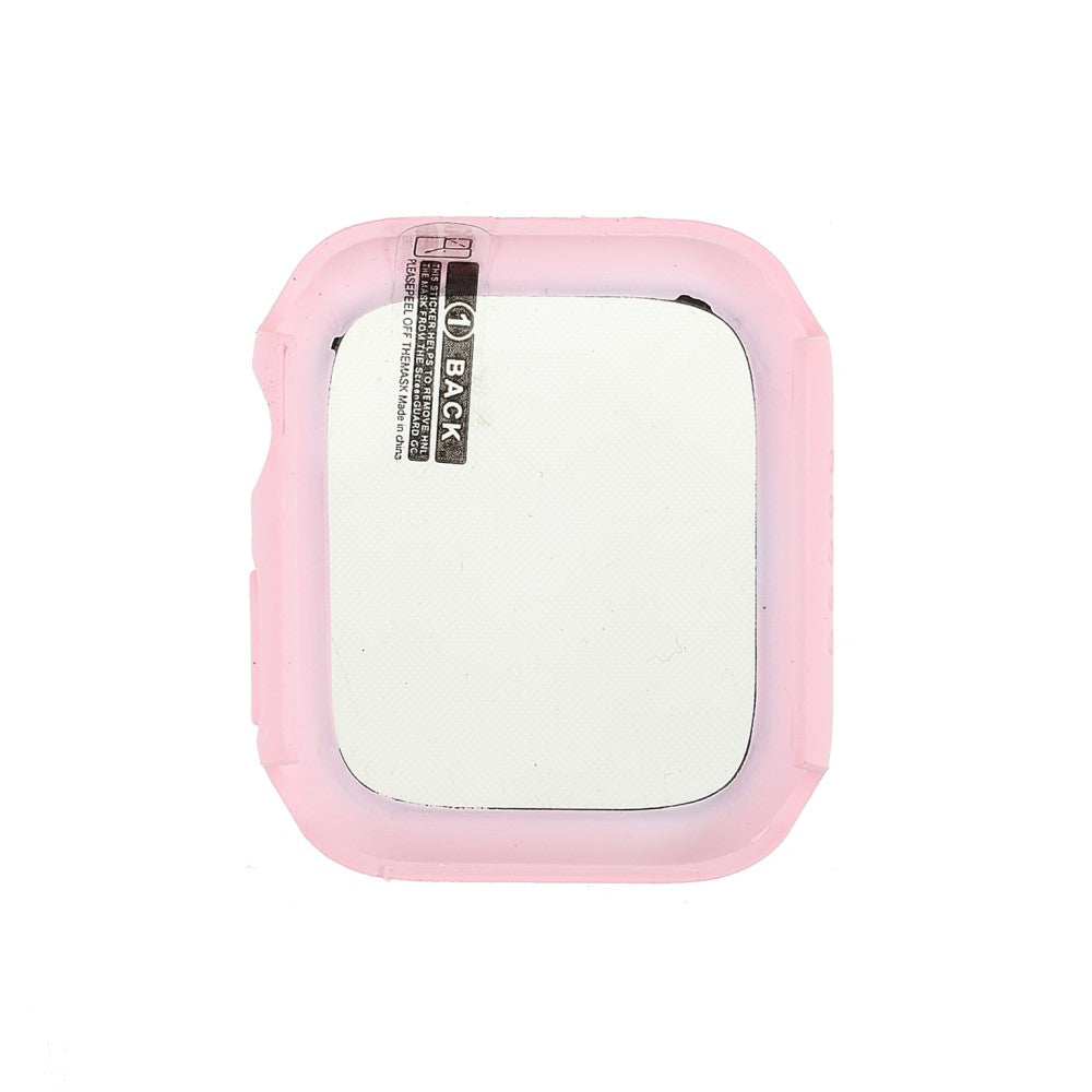 Rigtigt Fint Apple Watch Series 7 41mm Cover med Skærmbeskytter i Hærdet Glas - Pink#serie_10
