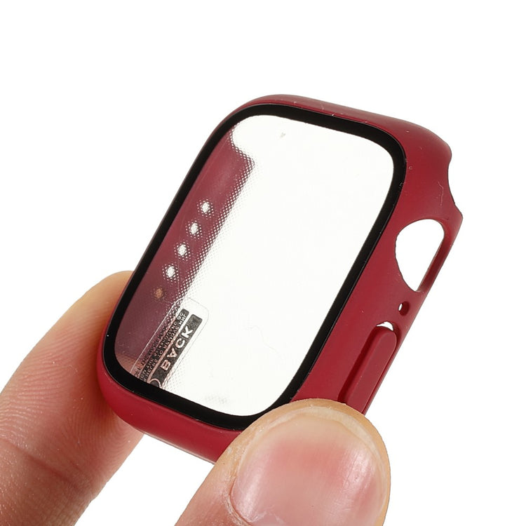 Rigtigt Fint Apple Watch Series 7 41mm Cover med Skærmbeskytter i Hærdet Glas - Rød#serie_7