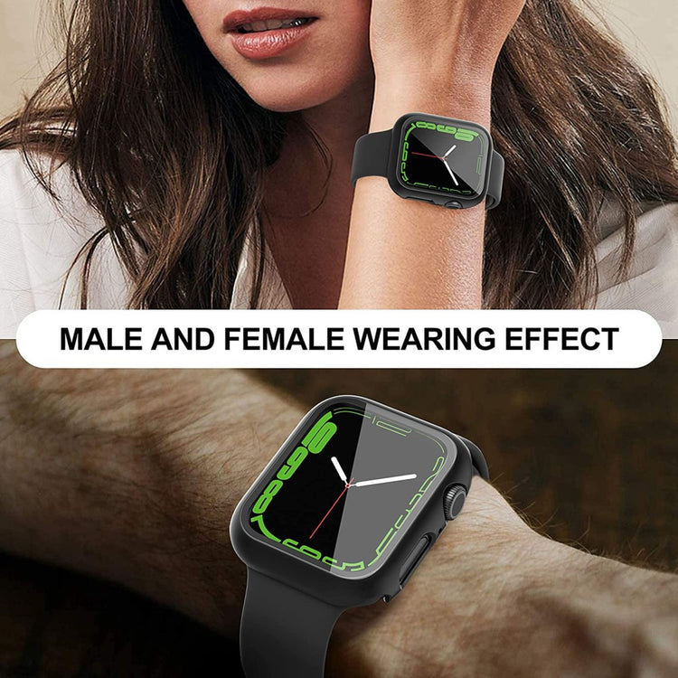 Rigtigt Fed Apple Watch Series 7 41mm Cover med Skærmbeskytter i Plastik og Hærdet Glas - Gennemsigtig#serie_1