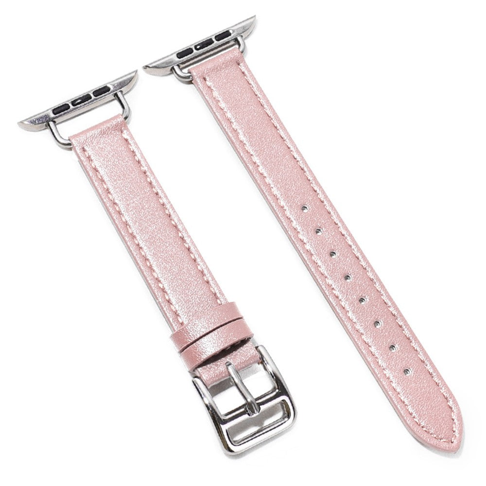 Sejt Apple Watch Series 7 41mm Kunstlæder Rem - Pink#serie_9