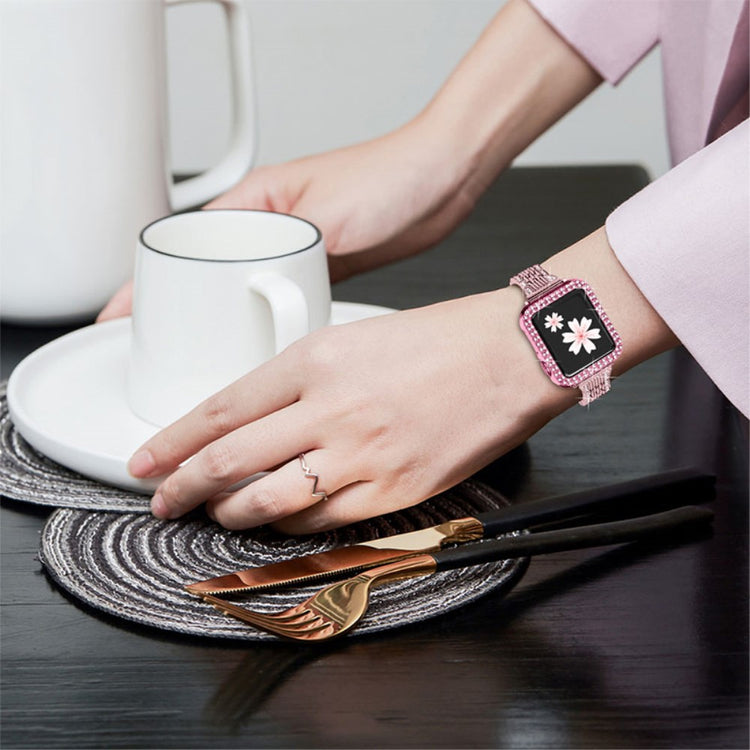 Apple Watch Series 7 41mm Metal Rem med Cover - Pink#serie_1
