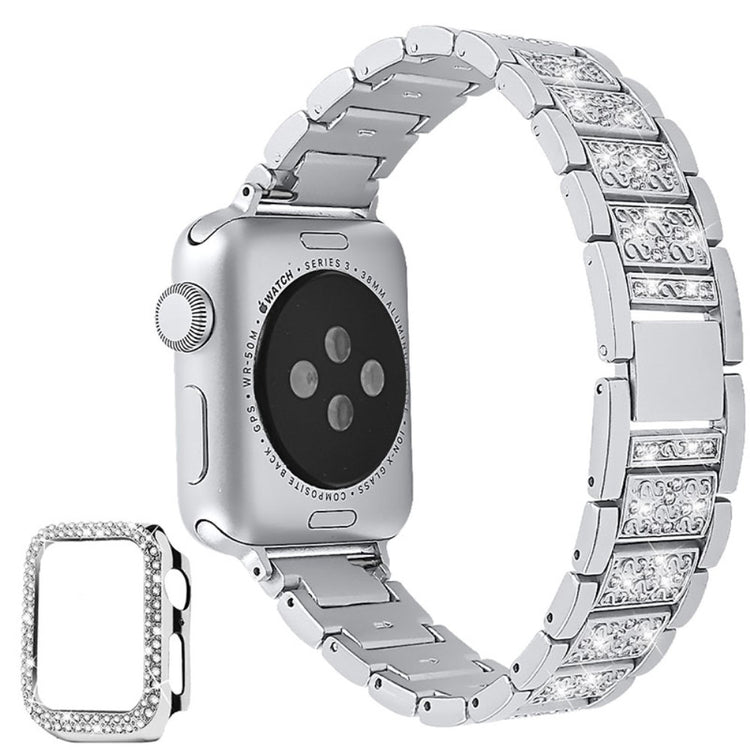 Apple Watch Series 7 41mm Metal Rem med Cover - Sølv#serie_2