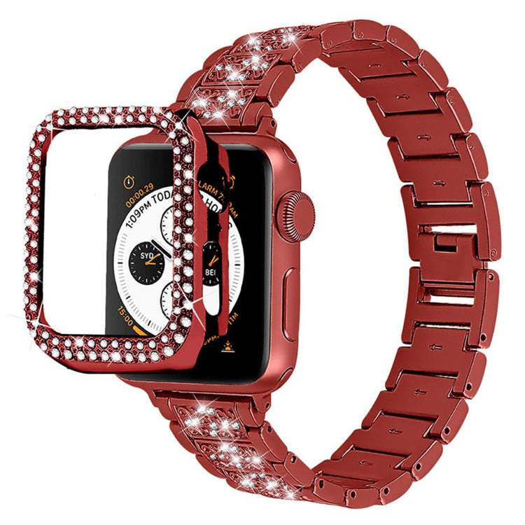 Apple Watch Series 7 41mm Metal Rem med Cover - Rød#serie_4