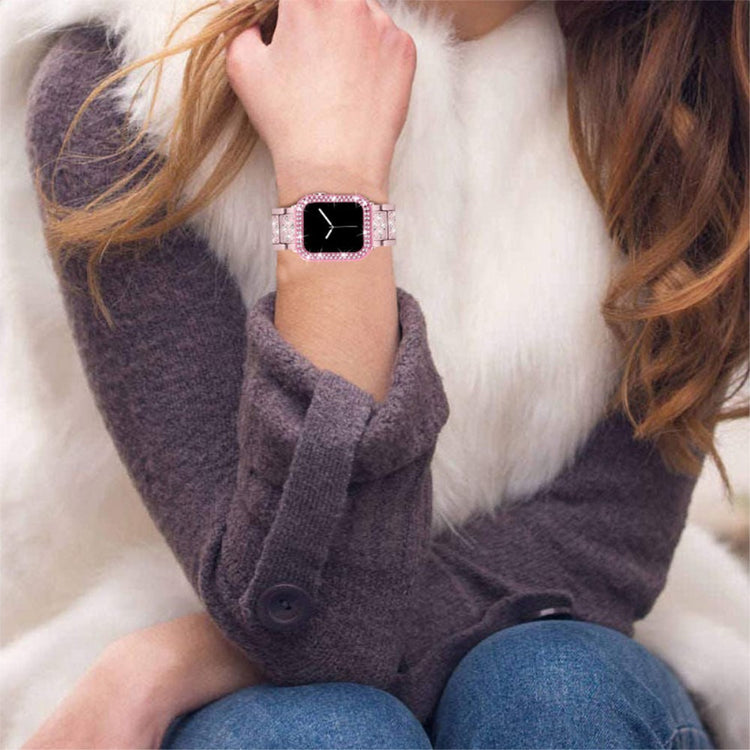 Apple Watch Series 7 41mm Metal Rem med Cover - Pink#serie_5