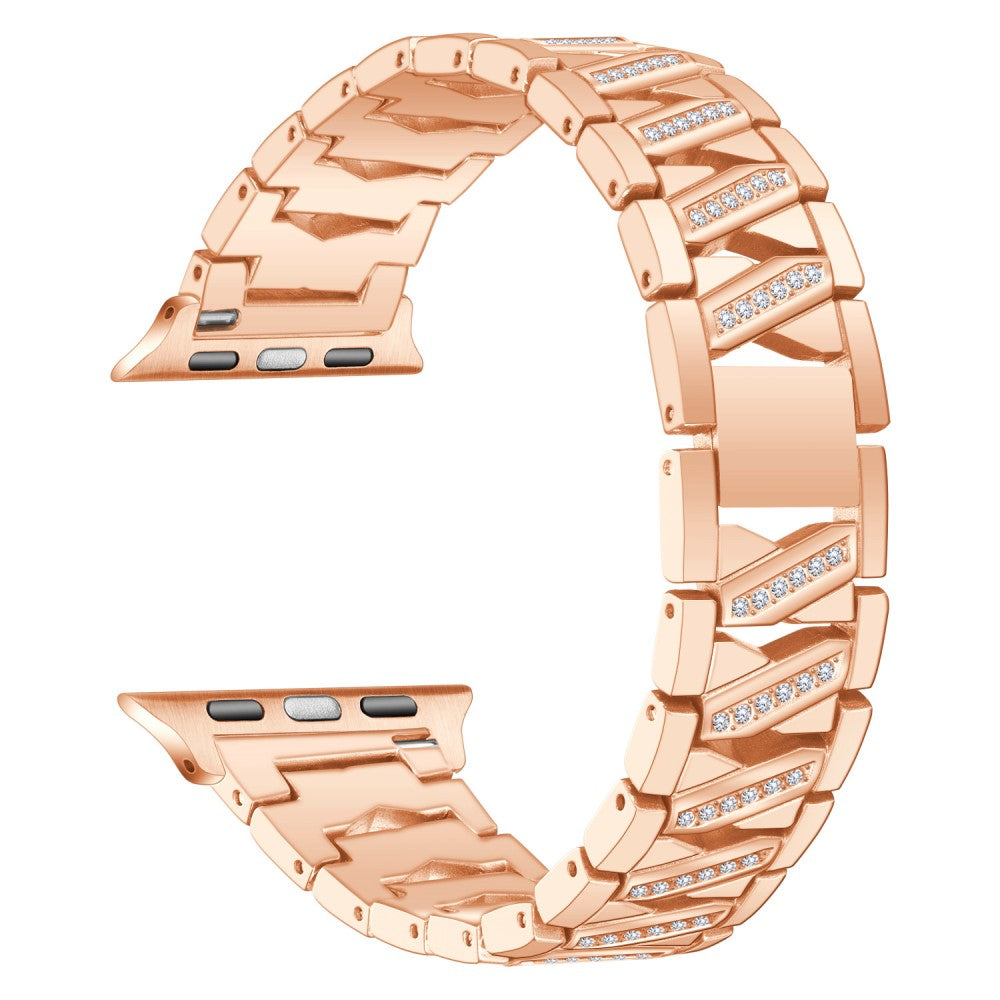 Super fint Apple Watch Series 7 41mm Metal og Rhinsten Rem - Pink#serie_4