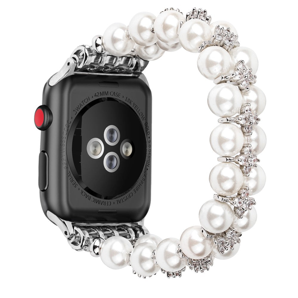 Helt vildt sejt Apple Watch Series 7 41mm Rhinsten Rem - Hvid#serie_1