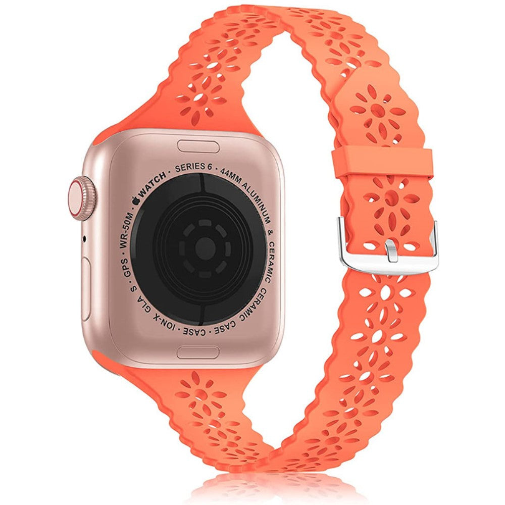 Rigtigt cool Apple Watch Series 7 41mm Silikone Rem - Orange#serie_11