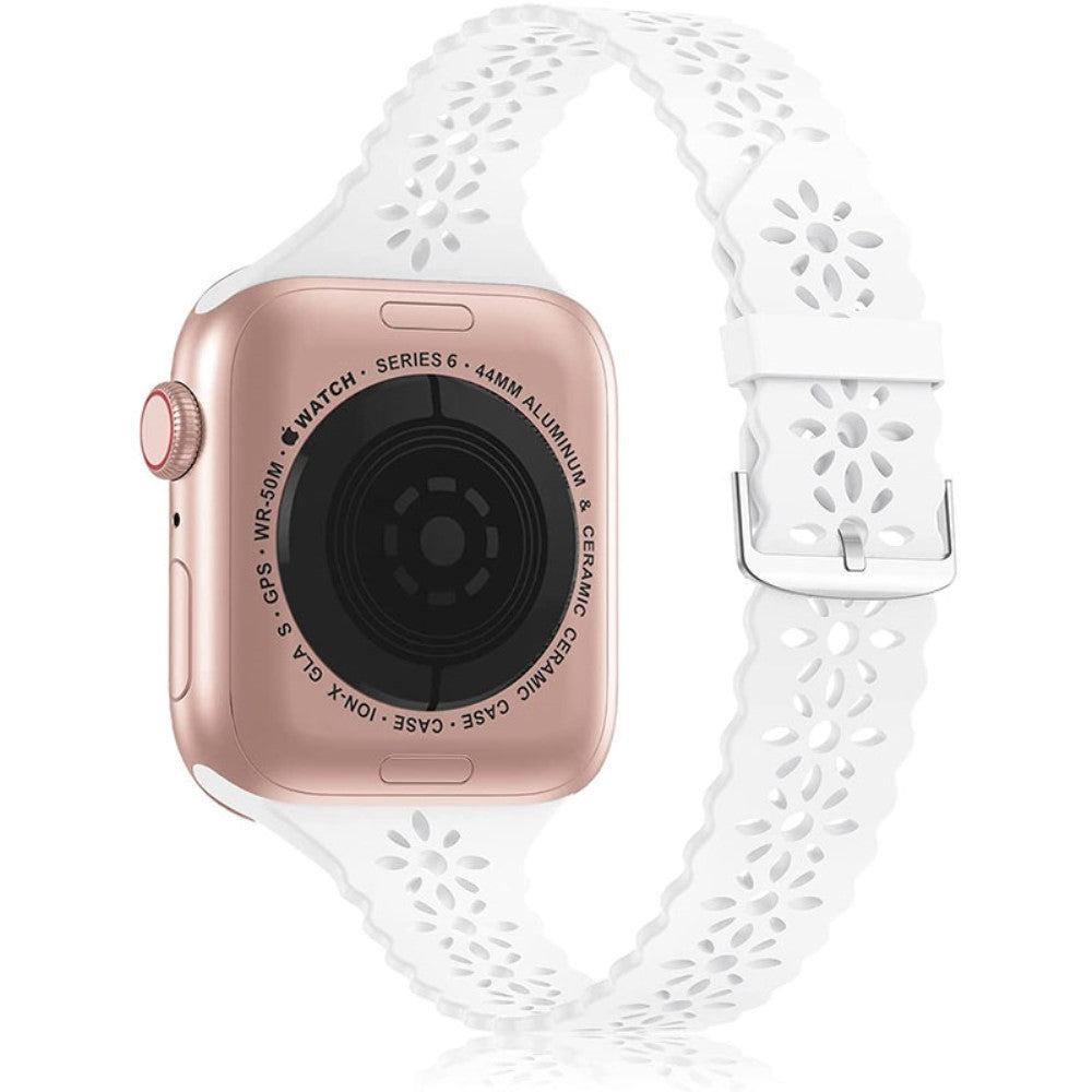 Rigtigt cool Apple Watch Series 7 41mm Silikone Rem - Hvid#serie_12
