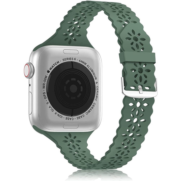 Rigtigt cool Apple Watch Series 7 41mm Silikone Rem - Grøn#serie_4