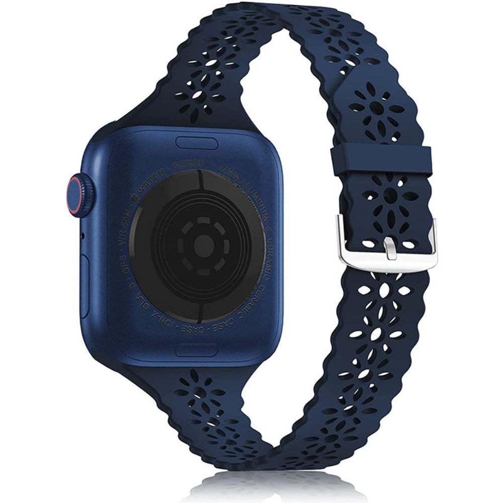 Rigtigt cool Apple Watch Series 7 41mm Silikone Rem - Blå#serie_5