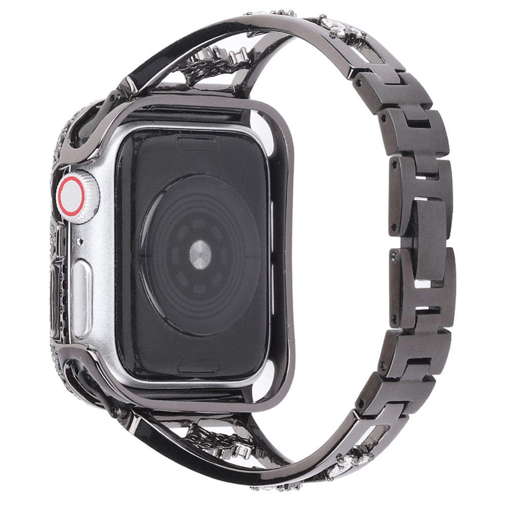 Super smuk Apple Watch Series 7 41mm Metal og Rhinsten Rem - Sort#serie_1