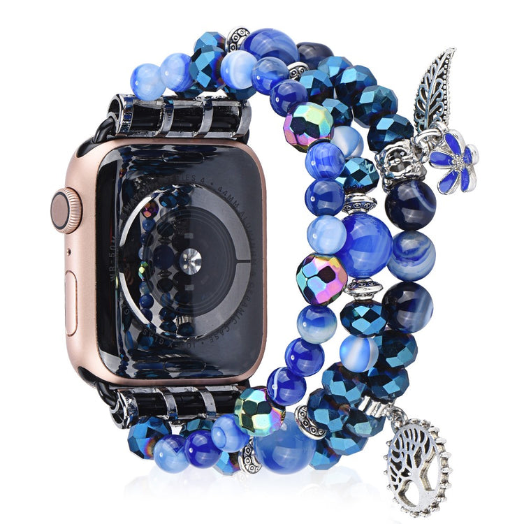 Rigtigt smuk Apple Watch Series 7 41mm Rhinsten Rem - Blå#serie_124