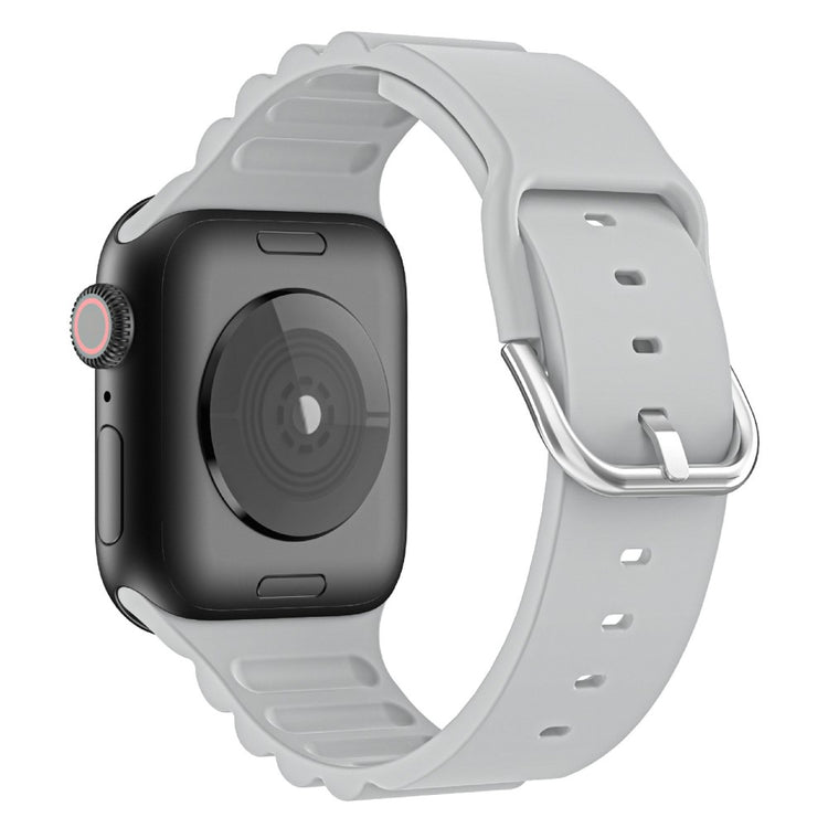 Meget smuk Apple Watch Series 7 41mm Silikone Rem - Sølv#serie_6