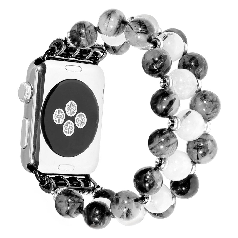 Vildt fint Apple Watch Series 7 41mm Rhinsten Rem - Sort#serie_1