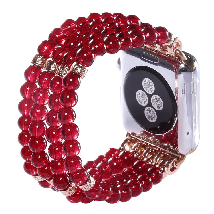 Rigtigt hårdfør Apple Watch Series 7 41mm Rhinsten Rem - Rød#serie_4