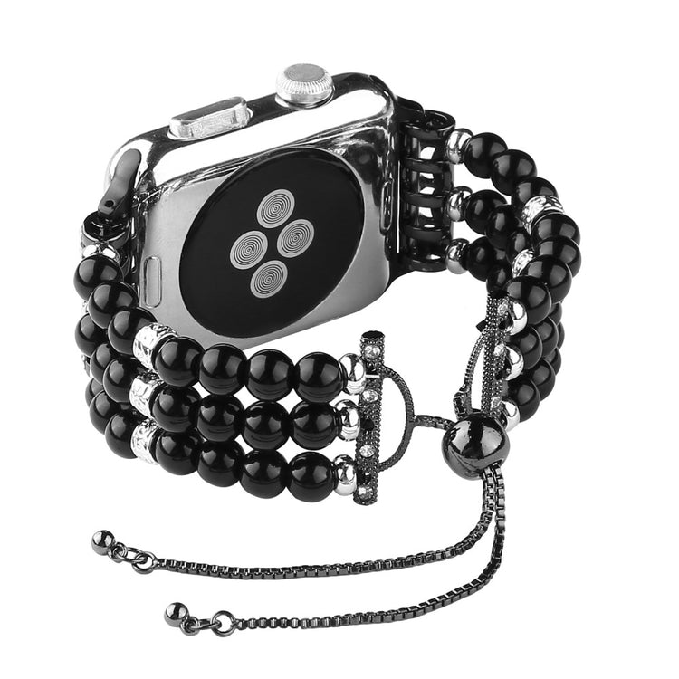 Stilfuld Apple Watch Series 7 41mm Rhinsten Rem - Sort#serie_6