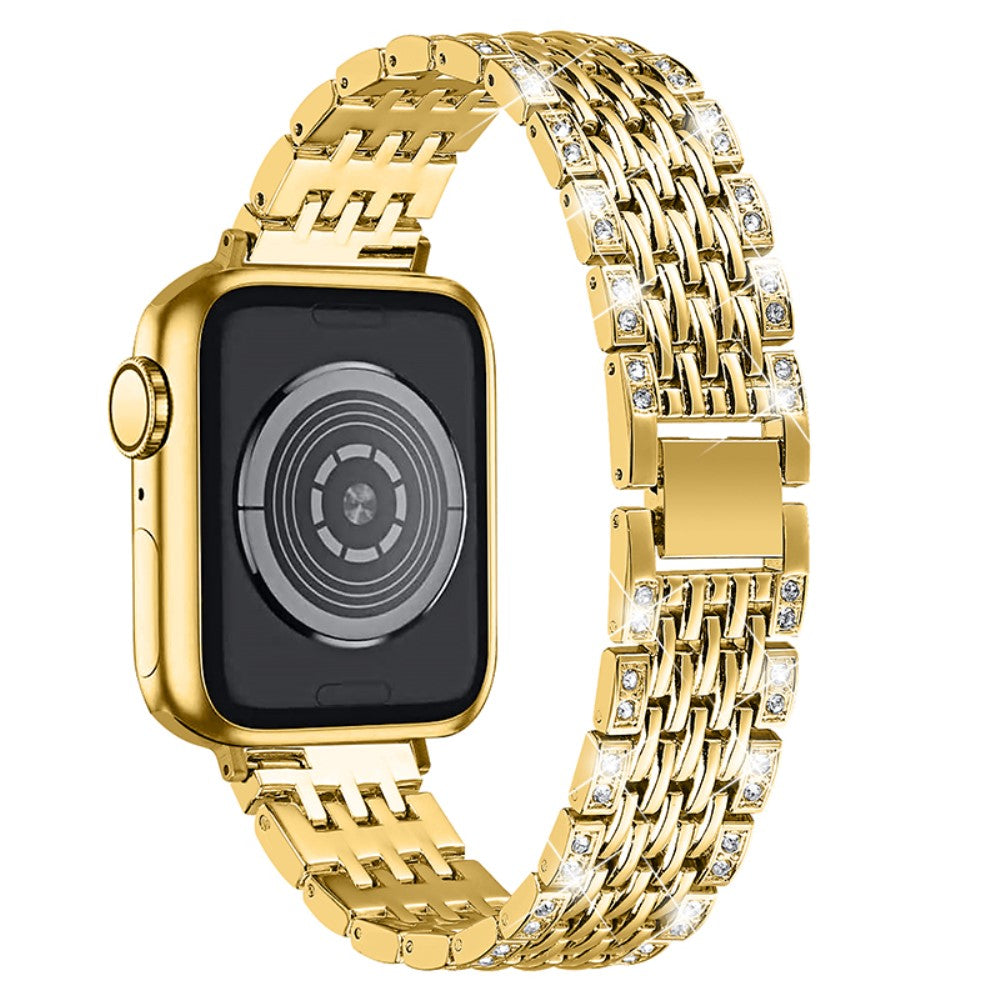 Fantastisk Apple Watch Series 7 41mm Metal og Rhinsten Rem - Guld#serie_2