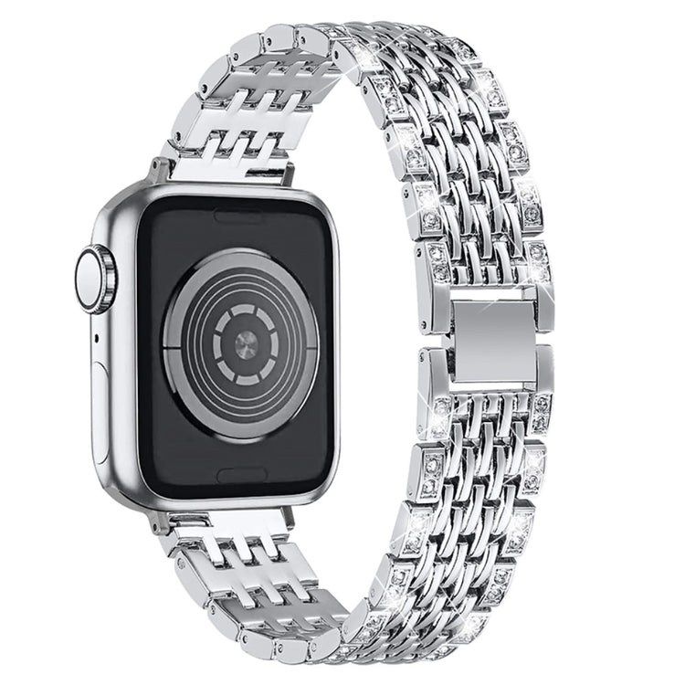 Fantastisk Apple Watch Series 7 41mm Metal og Rhinsten Rem - Sølv#serie_4