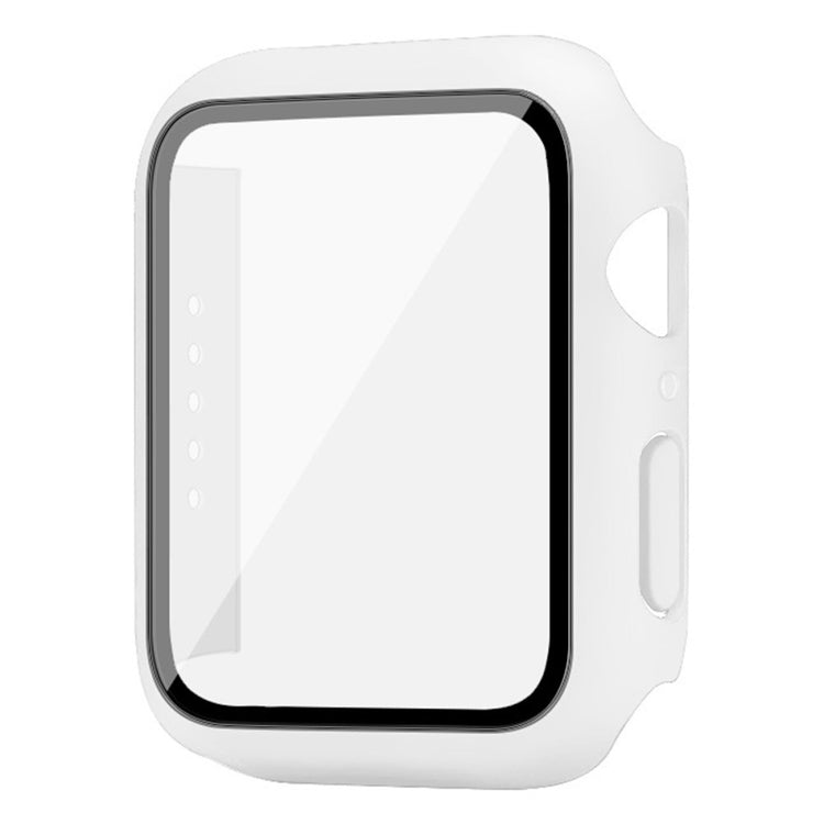 Beskyttende Apple Watch Series 7 41mm Cover med Skærmbeskytter i Plastik og Hærdet Glas - Hvid#serie_2
