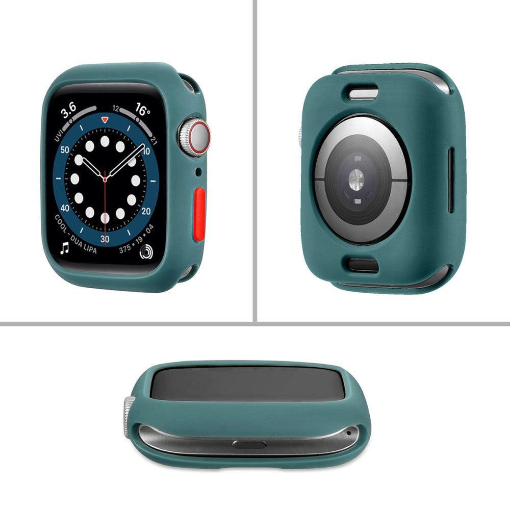 Vildt Fed Apple Watch Series 7 41mm Cover med Skærmbeskytter i Silikone - Grøn#serie_1