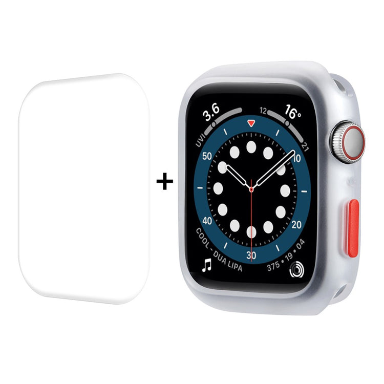 Vildt Fed Apple Watch Series 7 41mm Cover med Skærmbeskytter i Silikone - Gennemsigtig#serie_3