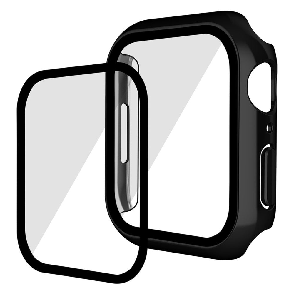 Godt Apple Watch Series 7 41mm Cover med Skærmbeskytter i Plastik og Hærdet Glas - Gennemsigtig#serie_1