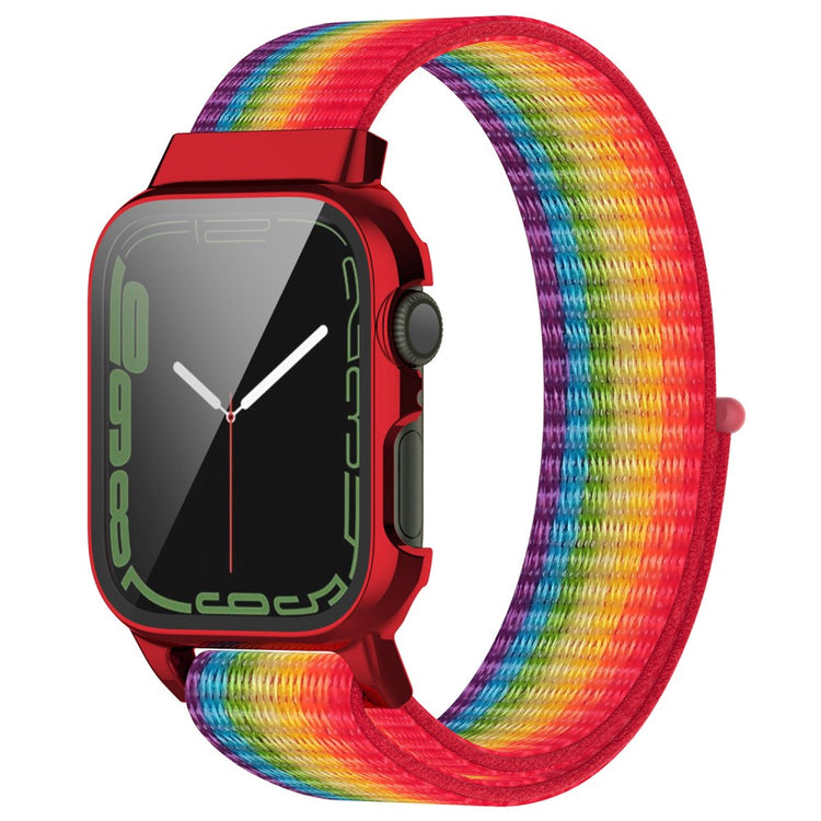 Vildt hårdfør Apple Watch Series 7 41mm Nylon og Glas Rem - Flerfarvet#serie_4