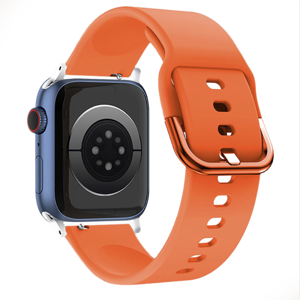 Rigtigt elegant Apple Watch Series 7 41mm Silikone Rem - Orange#serie_2