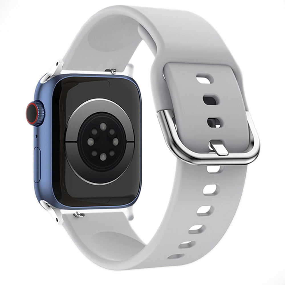 Rigtigt elegant Apple Watch Series 7 41mm Silikone Rem - Sølv#serie_5