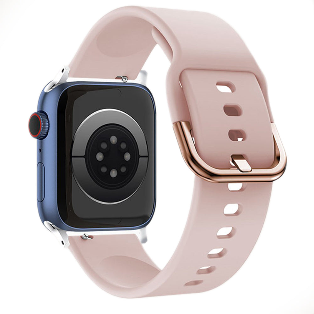 Rigtigt elegant Apple Watch Series 7 41mm Silikone Rem - Pink#serie_8