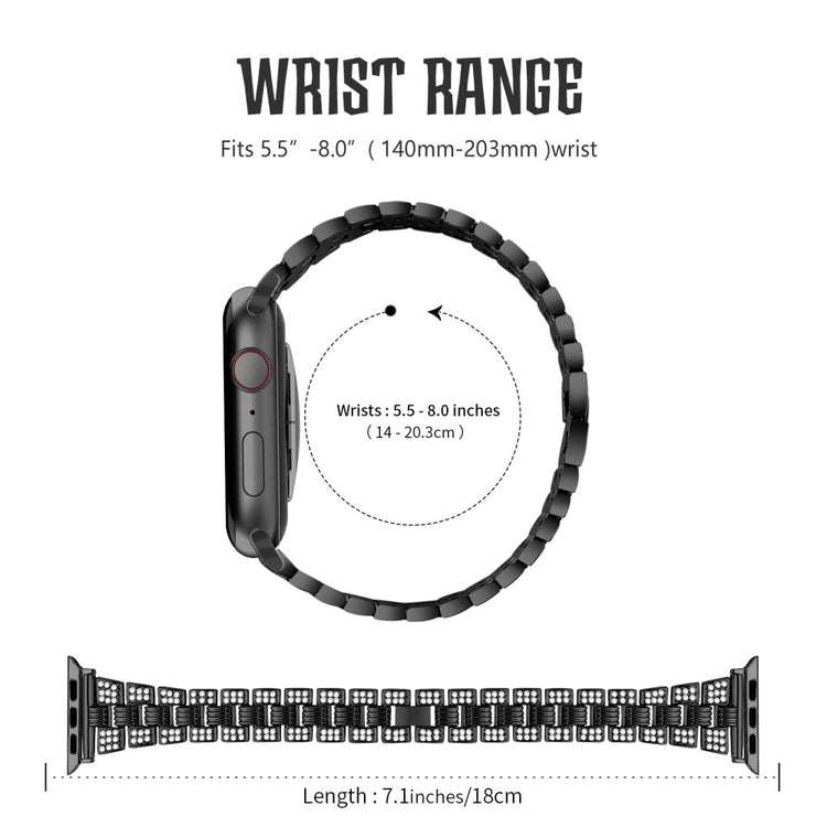 Apple Watch Series 7 41mm Metal Rem med Cover - Sort#serie_1