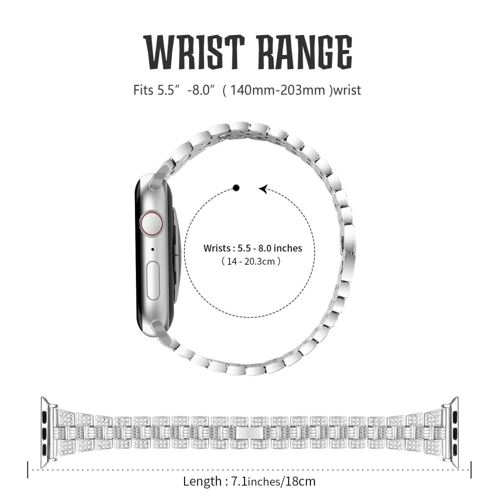 Apple Watch Series 7 41mm Metal Rem med Cover - Sølv#serie_5