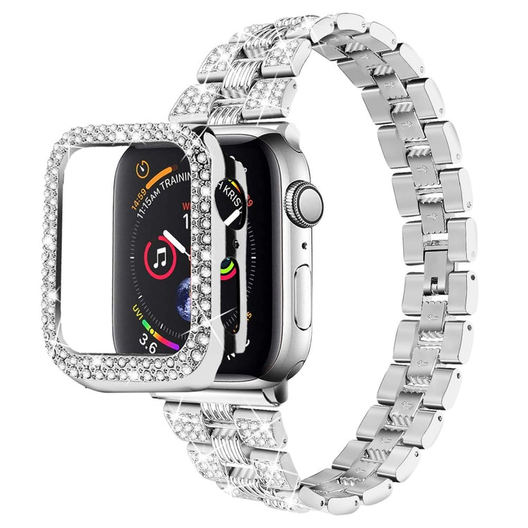 Apple Watch Series 7 41mm Metal Rem med Cover - Sølv#serie_5