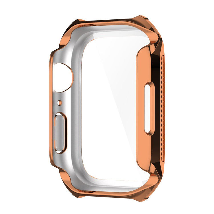 Vildt Flot Apple Watch Series 7 41mm Cover med Skærmbeskytter i Rhinsten og Hærdet Glas - Pink#serie_7