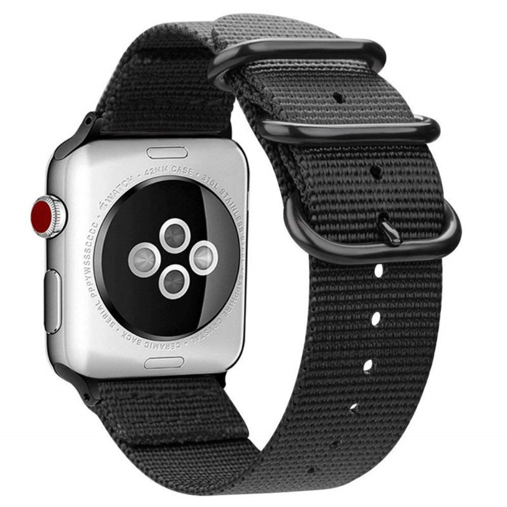 Rigtigt fint Apple Watch Series 7 41mm Nylon Rem - Sort#serie_4