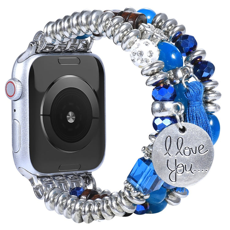 Skøn Apple Watch Series 7 41mm Nylon Rem - Blå#serie_4