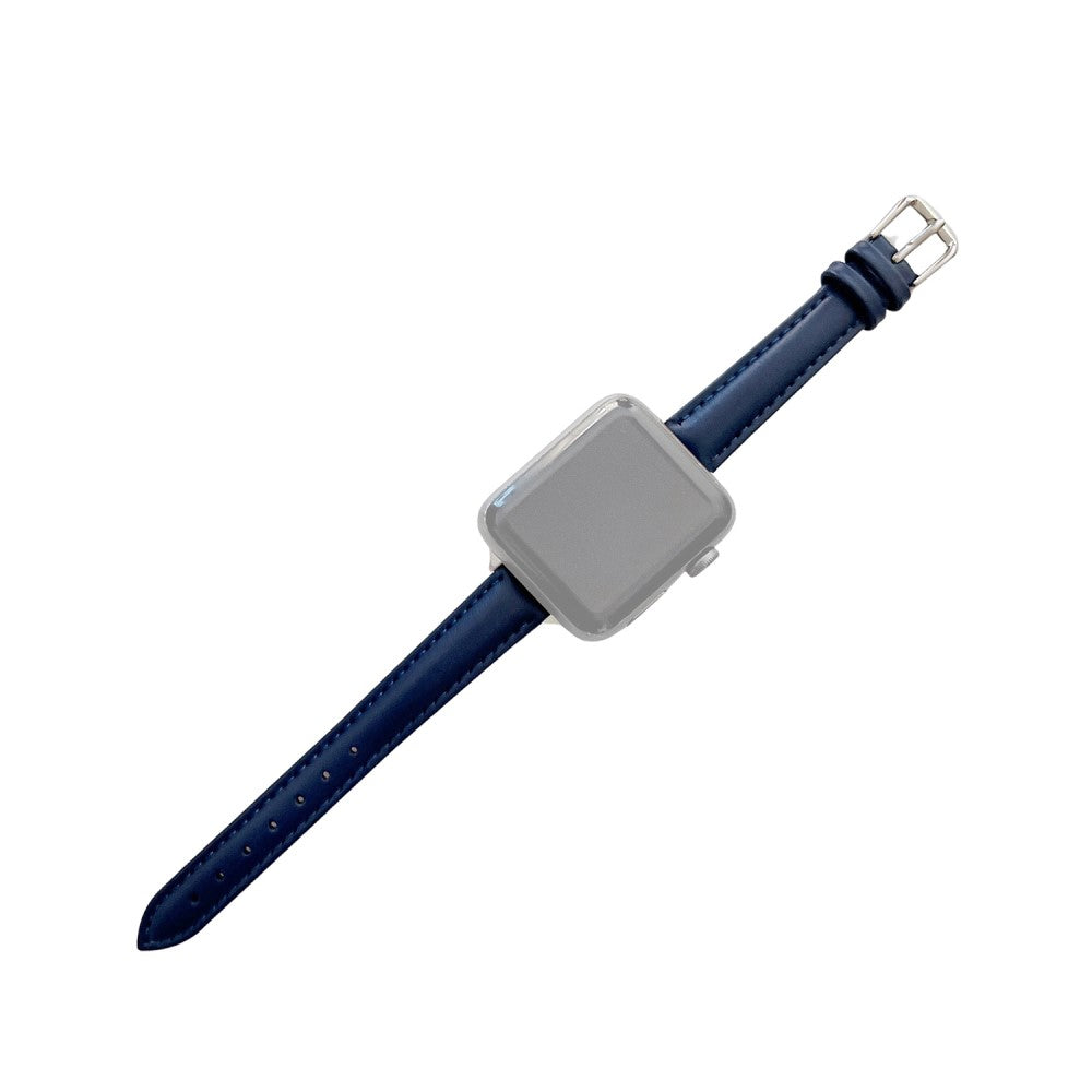 Meget elegant Apple Watch Series 7 41mm Ægte læder Rem - Blå#serie_4