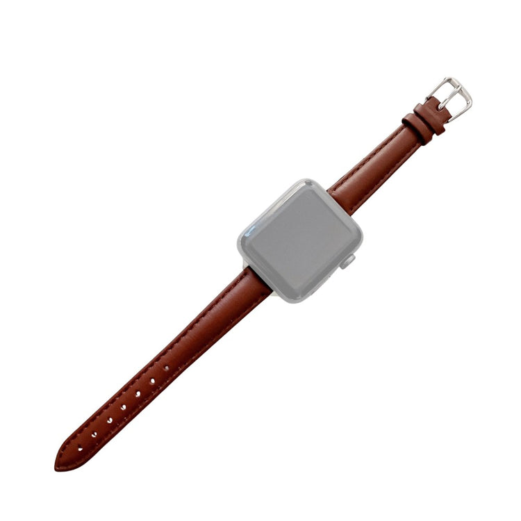 Meget elegant Apple Watch Series 7 41mm Ægte læder Rem - Brun#serie_5