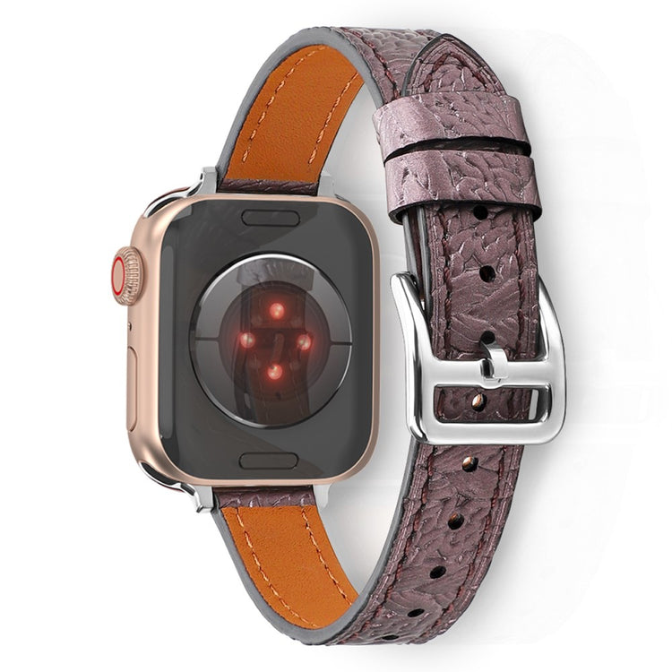 Vildt fed Apple Watch Series 7 41mm Ægte læder Rem - Lilla#serie_5