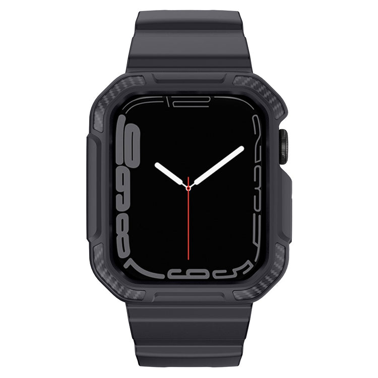 Apple Watch Series 7 41mm Silikone Cover med Rem - Sølv#serie_3