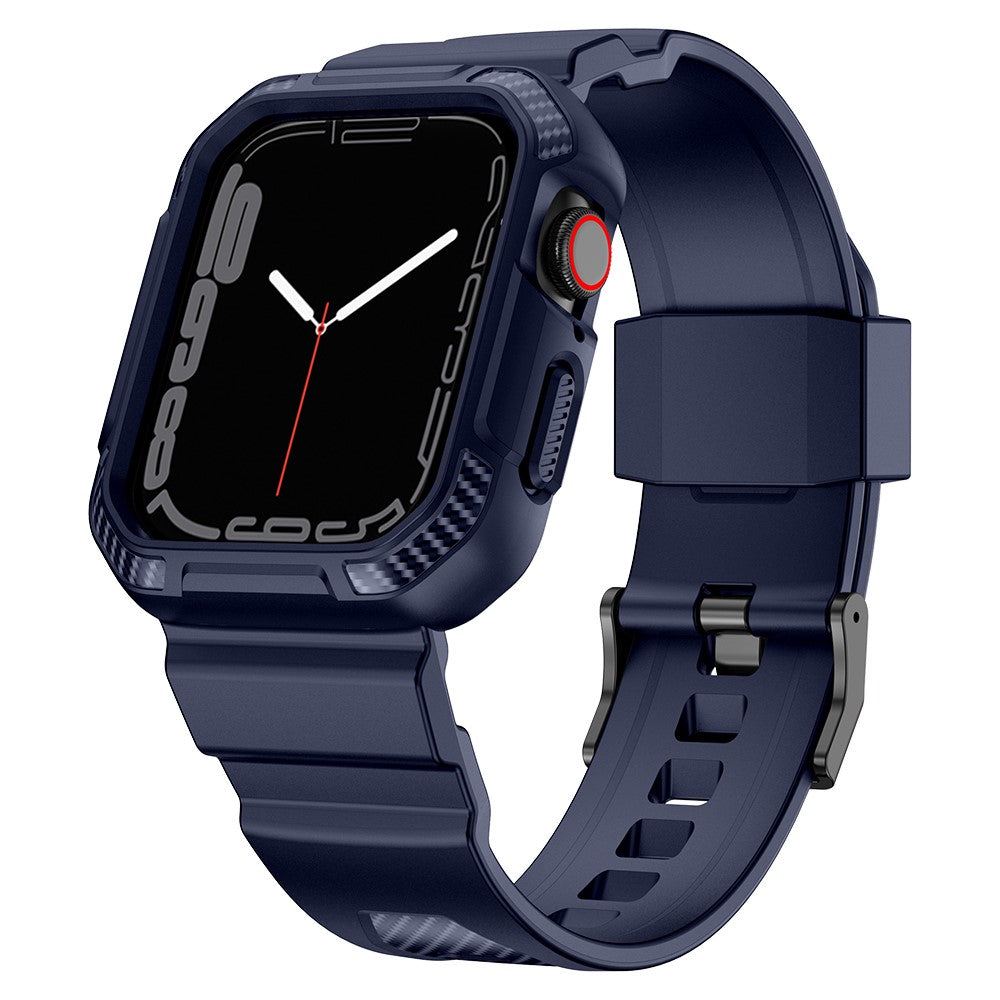 Apple Watch Series 7 41mm Silikone Cover med Rem - Blå#serie_4